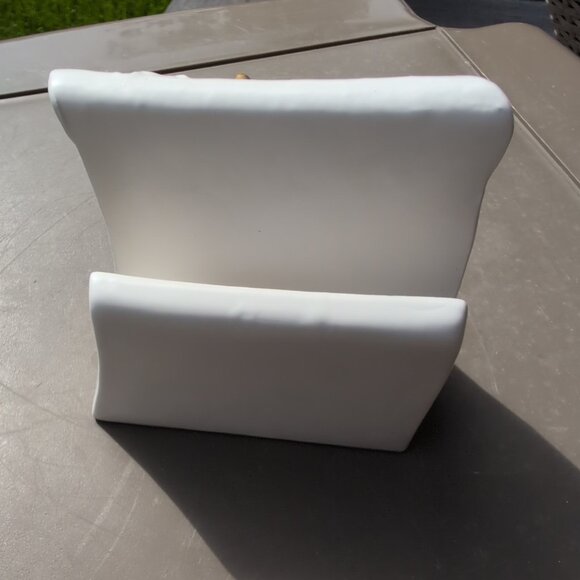 Vintage Porcelain Ceramic God Bless Our Home Napkin Holder Praying Hands - Picture 2 of 5